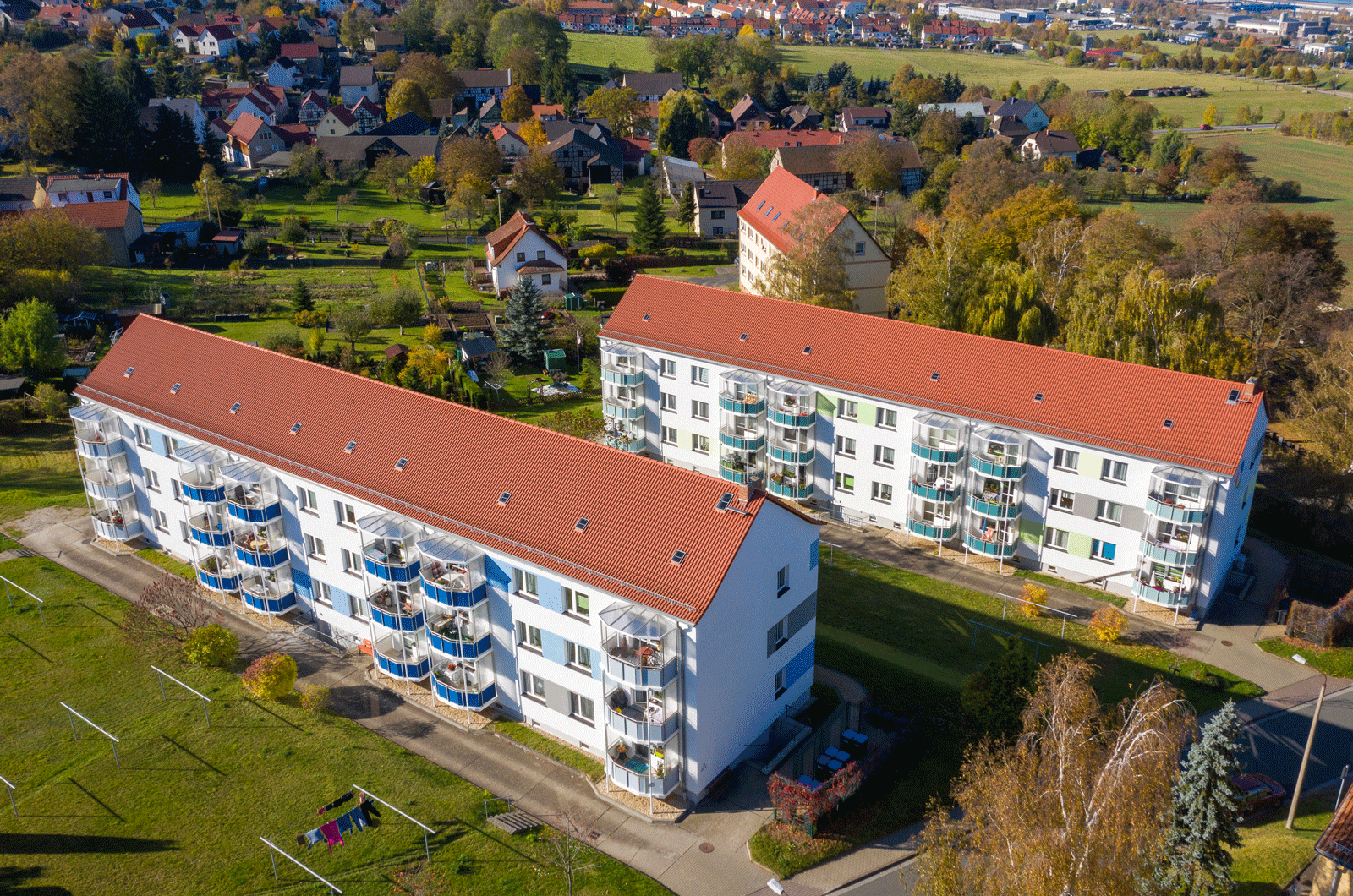 Strasse des Aufbaus Kamsdorf Balkonseite 5a 7c