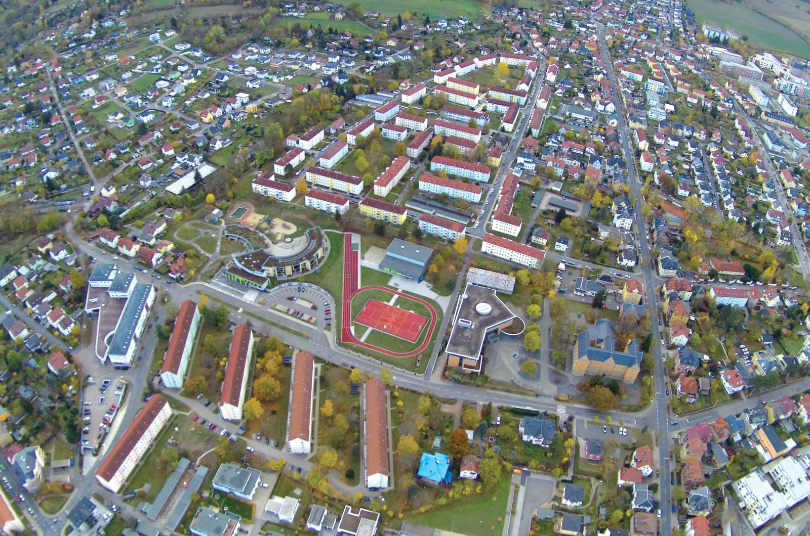 WG Saalfeld Obere Stadt Luftbildaufnahme